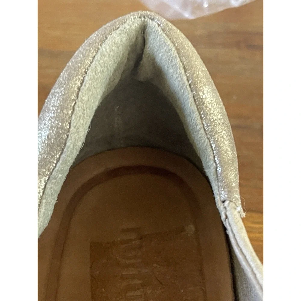 NURTURE WOMEN'S GRAY BEIGE LEATHER‎ LASER CUT LACE UP SNEAKERS SIZE 10 GUC
